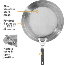 Load image into Gallery viewer, Stainless Steel Splatter Guard with Folding Handle