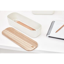 Load image into Gallery viewer, Compact Storage Bin With Wood Lid