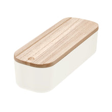 Load image into Gallery viewer, Compact Storage Bin With Wood Lid