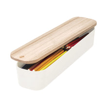 Load image into Gallery viewer, Compact Storage Bin With Wood Lid