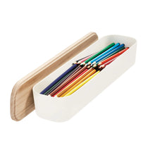 Load image into Gallery viewer, Compact Storage Bin With Wood Lid