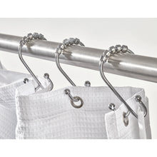 Load image into Gallery viewer, Chrome Double Roller Shower Hooks, Set of 12