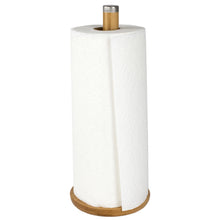 Load image into Gallery viewer, Bamboo Paper towel Holder With Stainless Steel Finial