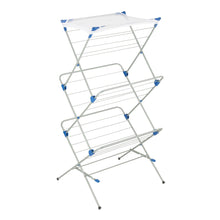 Load image into Gallery viewer, 3-Tier Folding Metal Clothes Drying Rack with Mesh Top