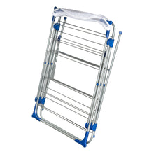Load image into Gallery viewer, 3-Tier Folding Metal Clothes Drying Rack with Mesh Top
