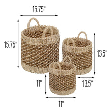 Load image into Gallery viewer, Tea Stained Woven Baskets (3 sizes)