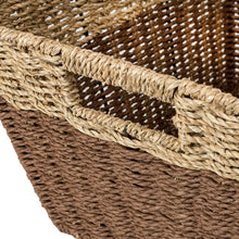 Load image into Gallery viewer, Rectangle Seagrass 2-Tone Storage Baskets with Built-In Handles