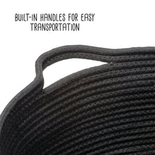 Load image into Gallery viewer, Black Cotton Coil Baskets with Handles