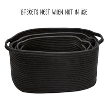 Load image into Gallery viewer, Black Cotton Coil Baskets with Handles