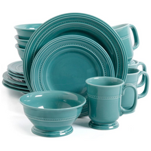 Load image into Gallery viewer, Gibson Elite Barberware 16pc Dinnerware Set, Turquoise