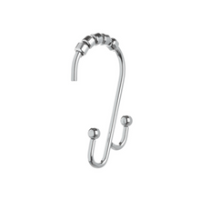 Load image into Gallery viewer, Chrome Double Roller Shower Hooks, Set of 12