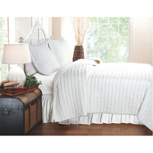Load image into Gallery viewer, Ruffled White Quilt Set
