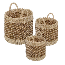 Load image into Gallery viewer, Tea Stained Woven Baskets (3 sizes)