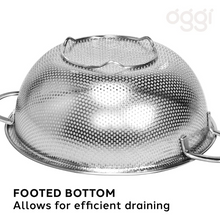 Load image into Gallery viewer, Perforated Stainless Steel Colander with Handles
