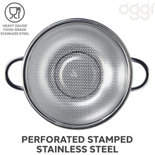 Load image into Gallery viewer, Perforated Stainless Steel Colander with Handles