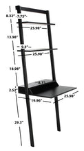 Load image into Gallery viewer, Pamella 2 Shelf Leaning Desk - Black