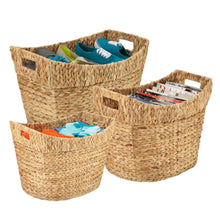 Load image into Gallery viewer, Water Hyacinth Tall Basket with Handles