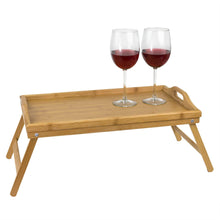 Load image into Gallery viewer, Bamboo Multipurpose Folding Bed Tray