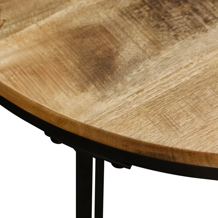 NESTED ROUND TABLES - WOOD & METAL