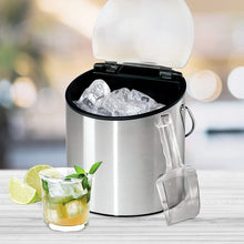 Load image into Gallery viewer, Stainless Steel Ice and Wine Bucket with Flip Top Lid and Ice Scoop
