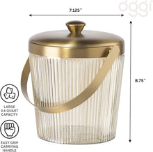 Load image into Gallery viewer, Vintage Ribbed Glass Ice Bucket, 16oz
