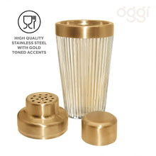 Load image into Gallery viewer, Vintage Ribbed Glass Cocktail Shaker, 16oz
