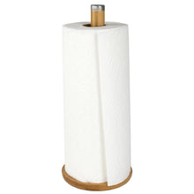 Load image into Gallery viewer, Bamboo Paper towel Holder With Stainless Steel Finial
