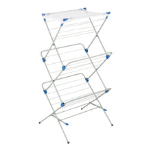 Load image into Gallery viewer, 3-Tier Folding Metal Clothes Drying Rack with Mesh Top
