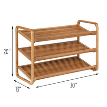 Load image into Gallery viewer, 3-Shelf Bamboo Shoe Rack

