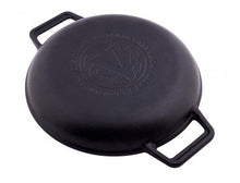 Load image into Gallery viewer, Seasoned 10&quot; Cast Iron Grill Skillet with Double Loop Handles
