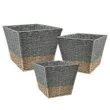 Load image into Gallery viewer, Square Seagrass 2-Colour Storage Baskets
