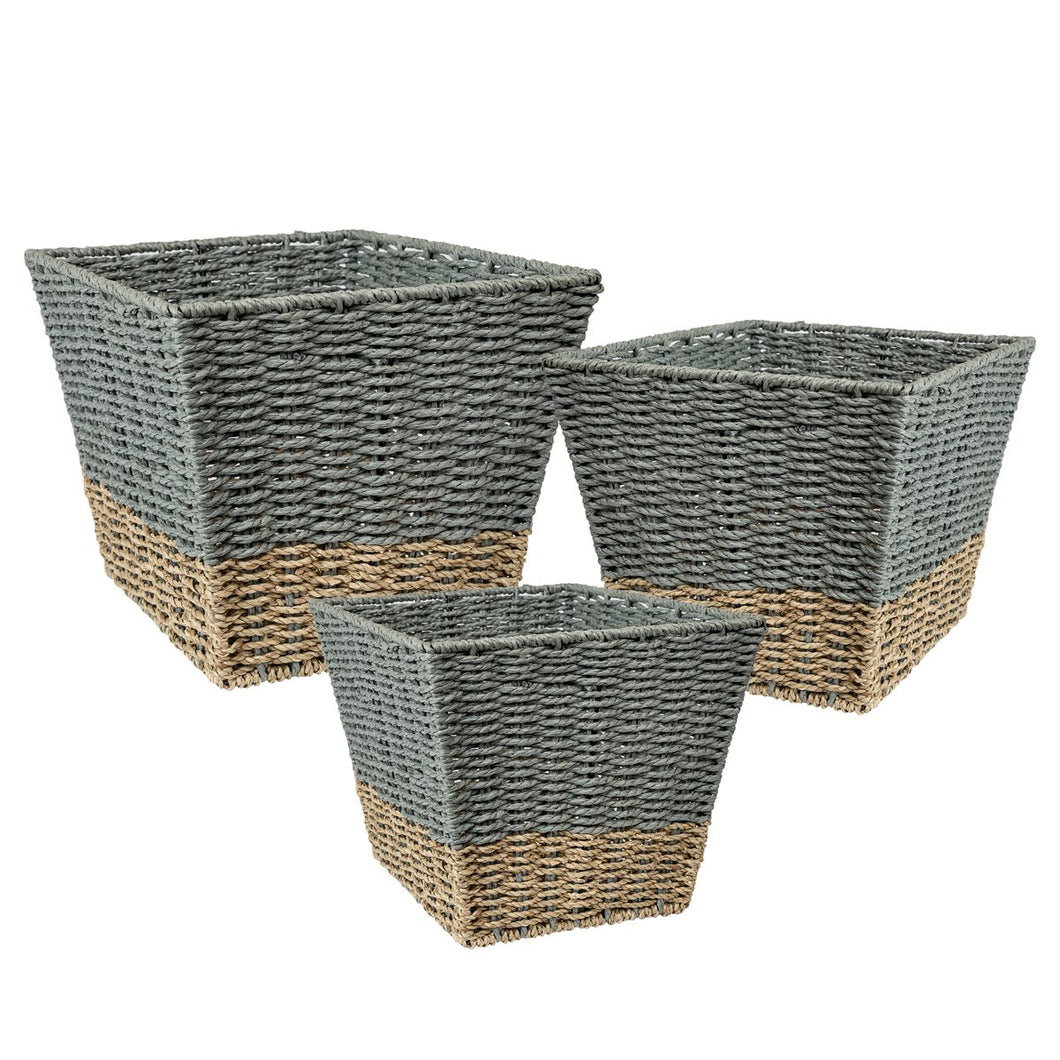Square Seagrass 2-Colour Storage Baskets