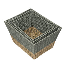 Load image into Gallery viewer, Square Seagrass 2-Colour Storage Baskets
