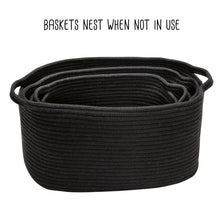 Load image into Gallery viewer, Black Cotton Coil Baskets with Handles
