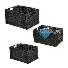 Load image into Gallery viewer, Black Rectangle Maize Baskets
