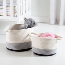 Load image into Gallery viewer, Cotton Rope Storage Baskets Set, Black Ombré
