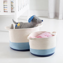 Load image into Gallery viewer, Cotton Rope Storage Basket Set, Blue Ombré
