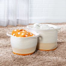 Load image into Gallery viewer, Cotton Rope Storage Baskets Set, Yellow Ombré

