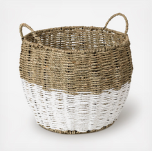 Load image into Gallery viewer, Round Two-Tone Seagrass Storage Baskets
