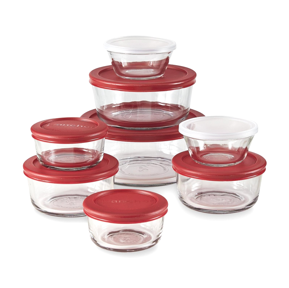 16pc Anchor Hocking Glass Food Storage Set with Lids