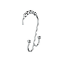 Load image into Gallery viewer, Chrome Double Roller Shower Hooks, Set of 12
