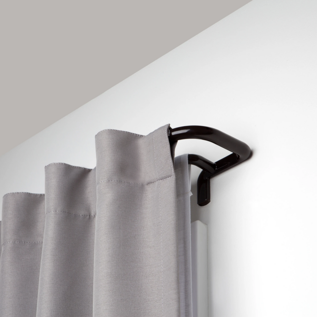 Twilight Adjustable Double Curtain Rod - matte black
