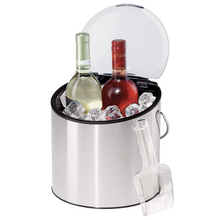 Load image into Gallery viewer, Stainless Steel Ice and Wine Bucket with Flip Top Lid and Ice Scoop

