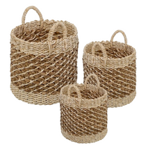 Load image into Gallery viewer, Tea Stained Woven Baskets (3 sizes)
