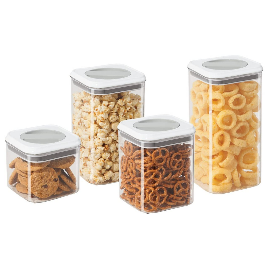 Twist and Store Airtight Square Acrylic Canisters (Sold Separately)